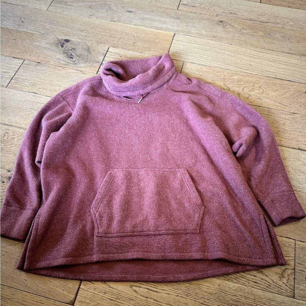 Nike Fleece Pullover Funnel Neck Sweatshirt Mauve Pink Comfy Womens Large (1214)